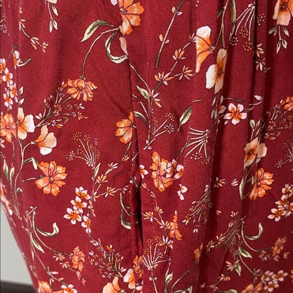 NWT Old Navy Red Fall Floral Short Flutter Sleeve Dress Women's Size XS - Picture 7 of 12